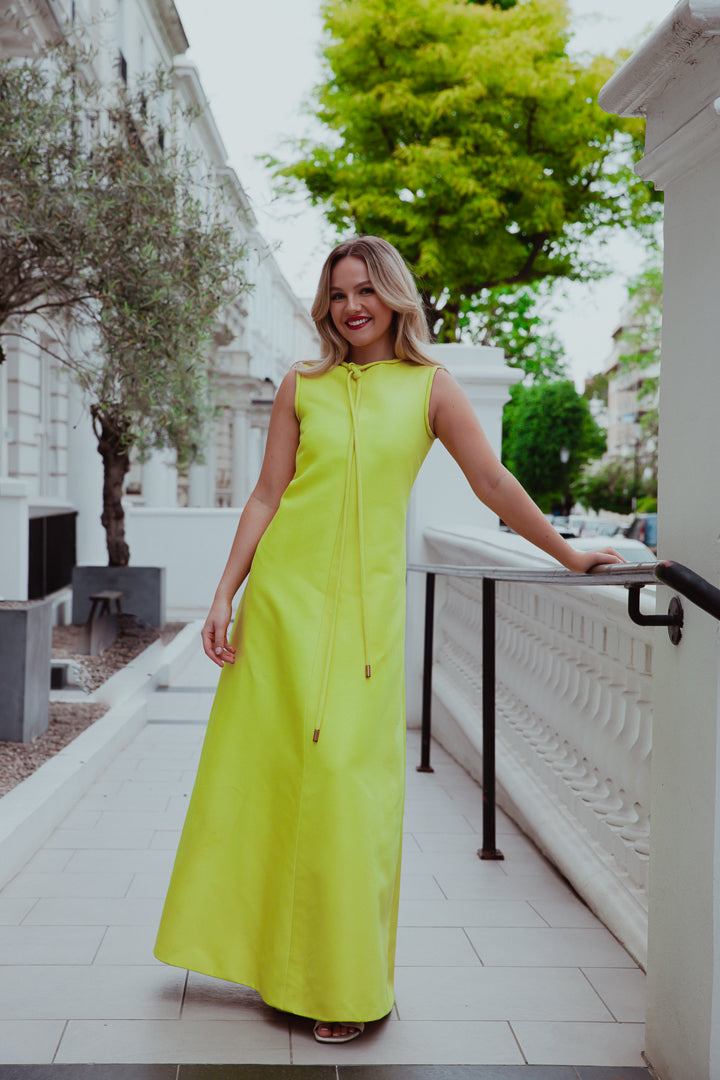 Vintage Lanvin Floor Length Dress Bright Lime